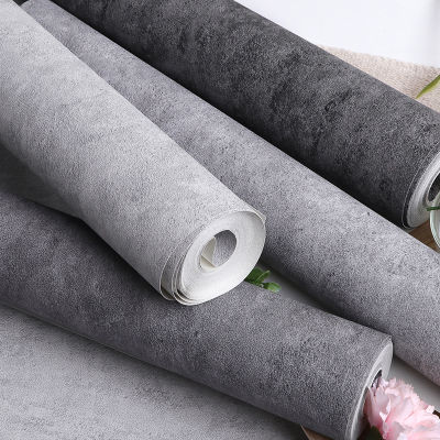 Dark PURE PLAIN Color Cement Grey Wallpaper PVC Texture Waterproof Home Decor Living Room Bedroom Wall Paper Rolls modernly
