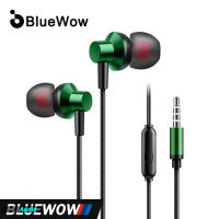 BlueWow A03 1.2เมตร3.5มิลลิเมตรเมกะ เบสหูฟังแบบมีสายไฮไฟลดเสียงรบกวนในหูหูฟังแบบมีสายพร้อมไมโครโฟนสำหรับการบันทึกเพลงหูฟัง