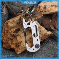 NYABOR Multifunction Climbing carabiner EDC พวงกุญแจเกียร์กลางแจ้งเครื่องมือตั้งแคมป์เดินป่า