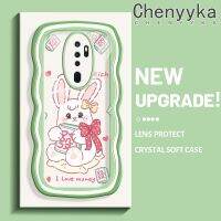 Chenyyka เคสสำหรับ OPPO A5 2020 A9 2020 เคสลายการ์ตูนน่ารักสีชมพูกระต่ายน่ารักสีสันสดใสน่ารักขอบคลื่นครีมนุ่มเคสมือถือกันกระแทกแบบใสสร้างสรรค์เคสโปร่งใสลายกล้องถ่ายรูปเรียบง่ายฝาครอบป้องกันซิลิโคน