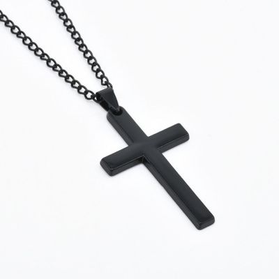 JDY6H Fashion Cross Pendant Necklace Women Men Stainless Steel Link Chain Charm Necklace Cool Boys Girls Punk Hip Hop Jewelry Gift