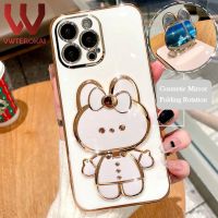 VWTEROKAI 3D แฟชั่นน่ารัก,ที่ใส่ขาตั้งกระจกกระต่ายเคสสำหรับ Apple Iphone 6 6S 6 PLUS 6S PLUS 6S PLUS Iphone X XS XR XS MAX ปกป้องกล้องซิลิโคนนิ่มกันกระแทกฝาหลัง