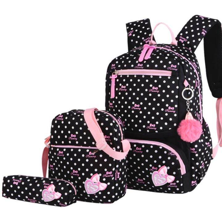 3pcs-set-dot-printing-school-bags-backpack-schoolbag-fashion-kids-lovely-backpacks-for-children-girls-school-student-mochilas