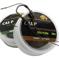 20m Carp Fishing Line Soft Hook Link Carp Hooklink Uncoated Braid Line for Hair Rig 15IB 25IB 35IB Carp Coarse Fishing Tackle Fishing Lines