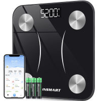 Scale for Body Weight, INSMART Digital Bathroom Scale BMI Weighing Bluetooth Body Fat Scale,with Smartphone App BLACK