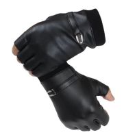 GHRDU Plus Velvet PU Leather Cycling Equipment Sport Accessories Half Finger Gloves Outdoor Equipment Cycling Gloves Riding Gloves