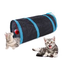 Cat Tunnel Toy Funny Pet 2 Holes Play Tubes Balls Collapsible Crinkle Kitten Toys Toys