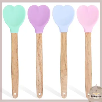 Heart-Shaped Silicone Stirring Spoon Ice Cream Scoop with Wo