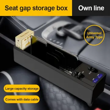Car Seat Gap Filler, 2 Pack Side of Center Console Organizer with A Cup  Holder, Between Seat Storage Box for Money, Cell Phone, Coins and Keys,  Crevice Pocket Caddy Catcher 