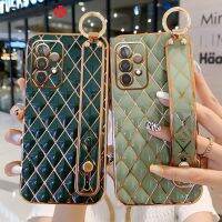 [On1ine 3C Digital} เคสซิลิโคนชุบที่ถือสายรัดข้อมือ6D สำหรับ S22 Samsung และ S21อัลตร้าโน้ต20 A52 A32 A22 A12 F62ฝาครอบนิ่มกันกระแทก