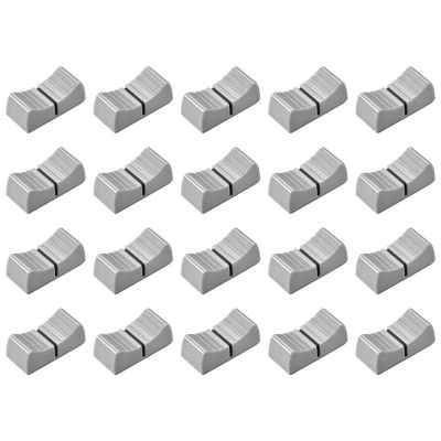 20Pcs 24mmx11mmx10mm Console Mixer Slider Fader Knobs Replacement for Potentiometer Gray Knob Black