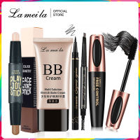 LAMEILA ชุดแต่งหน้า BB Cream Mascara Liquid Eyeliner ดินสอเขียนคิ้ว Contour Stick 5ชิ้น Set