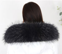 Real Natural Raccoon Fur Collar Winter Womens Coat Hooded Solid Collar Fur Removabl Neck Scarves Scarf Women Luxury scarfs