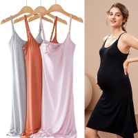 Nursing upper open clasps thin cup Maternity printing Breastfeeding Dress孕妇怀孕期大码宽松哺乳吊带打底裙带胸垫免穿内衣妈妈