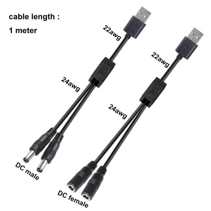 qkkqla-22awg-3a-usb-2-0-male-to-2-way-dc-male-female-male-splitter-cable-plug-5-5x2-5mm-power-supply-cord-adapter-connector-for-strip