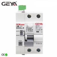 GEYA 6KA ELCB RCCB อุปกรณ์ตัดวงจรอัตโนมัติ2P 4P 40A 63A 30mA GRD9L-R RCD AC ประเภท