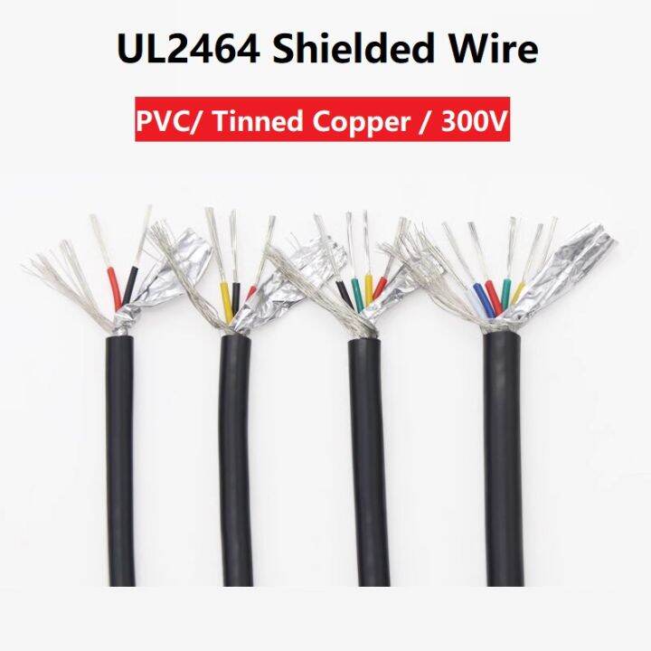 UL2464 Shielded Wire 22AWG Channel Audio Line 2 3 4 5 6 8 10Cores ...