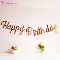 Happy Birthday Lettar Banner First Boy Girl Party Decoration Adult Kids Baby My 1st One Year Paper Garland Bunting Supplies Banners Streamers Confetti