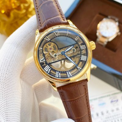 นาฬิกาสำหรับผู้ชายของแท้,นาฬิกากลไกคุณภาพสูงสายหนังนาฬิกาข้อมือลำลองธุรกิจใหม่ปี2022