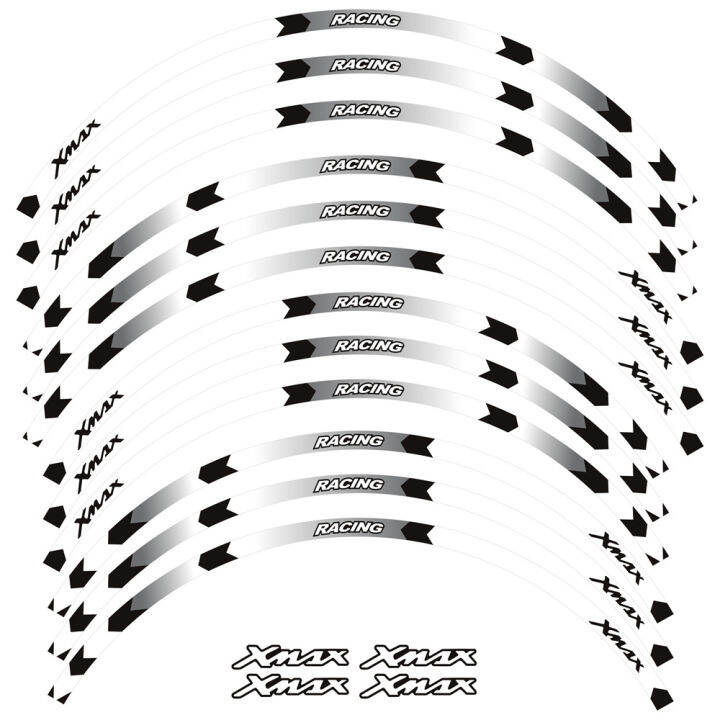 เทปแถบสะท้อนแสงรูปลอกล้อสกูตเตอร์สติกเกอร์แต่งล้อมอเตอร์ไซค์กันน้ำ15-14-อุปกรณ์มอเตอร์ไซค์สำหรับ-yamaha-xmax-300-250
