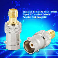 2 pcs BNC หญิงถึง SMA หญิงประเภท RF Connector Coaxial Adapter Test Converter