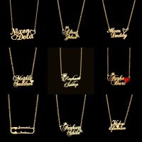 【DT】hot！ Acheerup Personalized Name Necklace Jewelry Gold Color Chain Pendant for