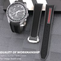 【hot】 Rubber 20mm 19mm 21mm 22mm 18mm Watchband for Omega Speedmaster Seamaster 300 Soft Silicone Moonwatch S Men