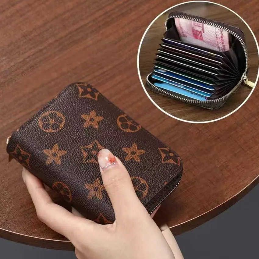 LAYRUSSI New Fabric Coin Purse Women Double Zipper Small Wallet Key Pouch  Travel Card Holder Fashion Female Vintage Coin Bags