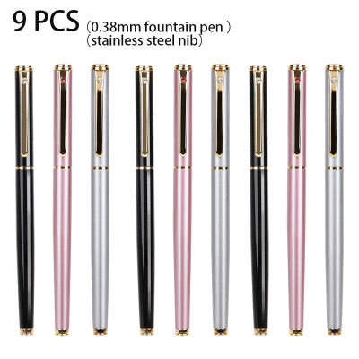Deli Business Fountain 0.38mm Stainless Steel Nib Metal Pen Holder Pen Financial Signature Pen Student Pen Simple And Stylish