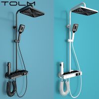 【LZ】✶  LED Digital Shower System Set Misturador a Frio Quente Banheira Montagem na parede Torneiras De Banho De Chuva SPA Cabeça Quadrada Moderna Chuva Grifos