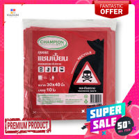 แชมเปี้ยน ถุงขยะสีแดง ใส่ขยะอันตราย ขนาด 30x40 นิ้ว แพ็ค 10 ใบChampion Hazardous Garbage Bags 30x40" x 10 pcs