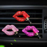 Car Air Outlet Diamond Red Lips Aromatpy Clip Perfume Air Freshener Clip Auto Interior Decoration Ornaments Accessories