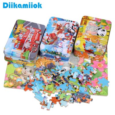 Hot 100 Pieces Wooden Puzzle Kids Cartoon Jigsaw Puzzles Baby Educational Learning Interactive Toys for Children Christmas Gifts