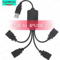 ตัวผู้1ตัวเป็น4ทีเสียบยูเอสบีฮับตัวแยกขยาย USB 2.0สายซ็อกเก็ตอะแดปเตอร์ไฟข้อมูล2.0ตัวแปลง USB