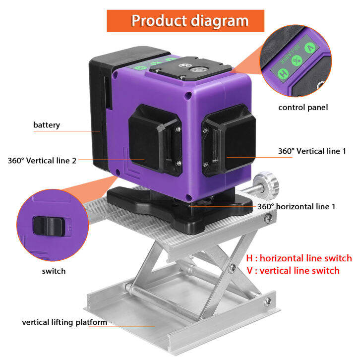 mini-multifunctional-12-lines-l-aser-level-3-self-leveling-machine-usb-rechargeable-lithium-b-attery-leveling-tool-with-vertical-horizontal-oblique-lines