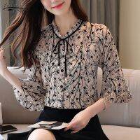 【CW】 2022 Short Sleeve Summer Women  39;s Blouses Casual Print Shirts for Women Floral Vintage Ladies Tops Women  39;s Clothing Blusas 9214