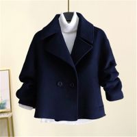 Woolen Jacket Womens Spring Autumn New Korean Version Of Solid Color Slim Long-sleeved Lapel Short Coat Fashion Commuting ZM125