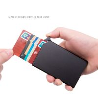 Anti-theft ID Credit Card Holder Minimalist Porte Carte Thin Aluminium Metal Wallets Pocket Case Bank Women Men Credit Card Box