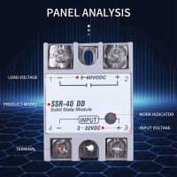 Single Phase Solid State Relay DC-DC SSR-40DD 40A DC3-32V DC5-60V White+Silver