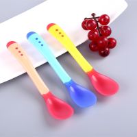 ✑◑ Baby Color Changing Spoon 3pcs/set Small Toddlers Utensils Plastic Baby Spoons Infant Feeding Tool Heat Sensitive Kids Tableware