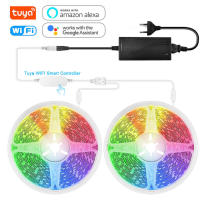 Tuya Smart WiFi LED Strip Light RGB 5050 Work with Alexa Home Voice Control LED Lights Strip 10m 20m 12V 30ledm Colorful