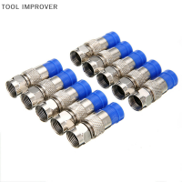 TOOL IMPROVER 10x RG6 F COMPRESSION Connector COAX CABLE ชุดเครื่องมือการบีบอัดแบบ Coaxial