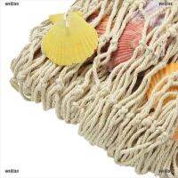 WEIJIAO Fish Netting Decoration Nautical Decorative Fish Net Sea Shells Seaside Wall