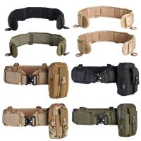 Tactical Battle Belt MOLLE Men Battle Belt Set War Belt Military Inner Waist Belt W/ Phone Tool Bag for Shooting Hunting Outdoor
