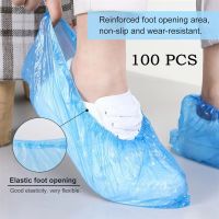 100pcs Plastic Disposable Shoe C100 pieces of disposable plastic shoe covers  cleaning overshoes  waterproof protective shoe cov Rain Boots