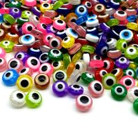 50 pcs 8mm Oval Beads Evil Resin Spacer for Jewelry Making