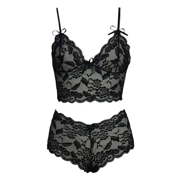 Buy online Laced Bralette Bra With Panty Set from lingerie for