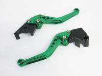 มือเบรคมือครัช แบบปรับได้7ระดับสีเขียว CUSTOM SHORT LEVER GREEN NINJA250R NINJA300R DTX250