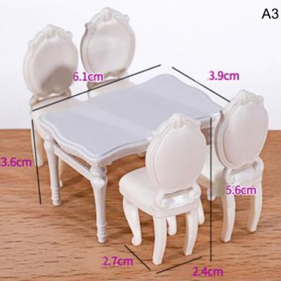 Aksesori Perabot โมเดลเก้าอี้/โต๊ะทานอาหารสำหรับแต่งบ้านตุ๊กตาสำหรับเด็กห้องตุ๊กตาขนาดเล็ก1/20
