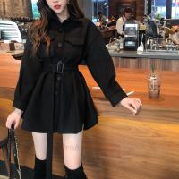 Coat Winter Women เสื้อโค้ทหญิง เสื้อโค้ท โค้ท เสื้อโค้ทผู้หญิง เสื้อกันหนาว พร้อมสายคาดเอว รุ่น Coat CT-05 (สีดำ)